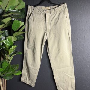 Cabelas Mens‎ Pants 34x30 Huntsman Chinos Green Flat Front Hunting Outdoors